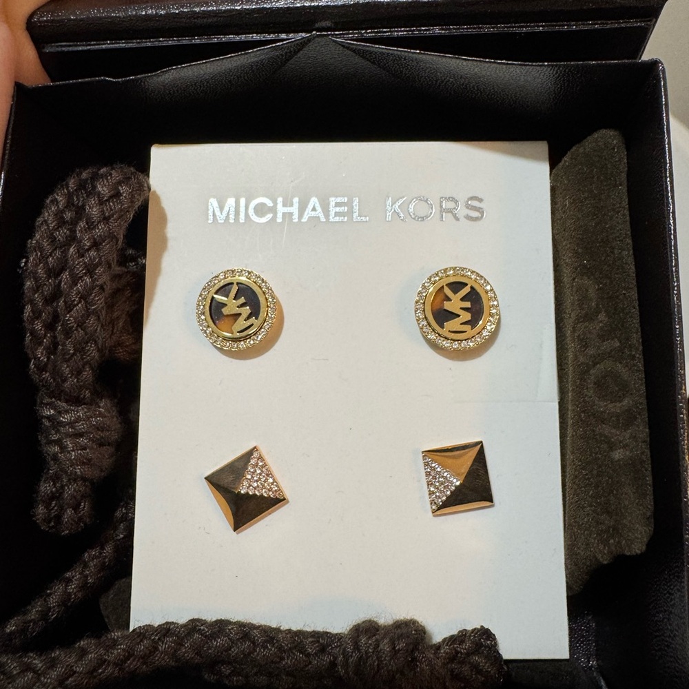 Michael Kors Gold and Black Cuff Links